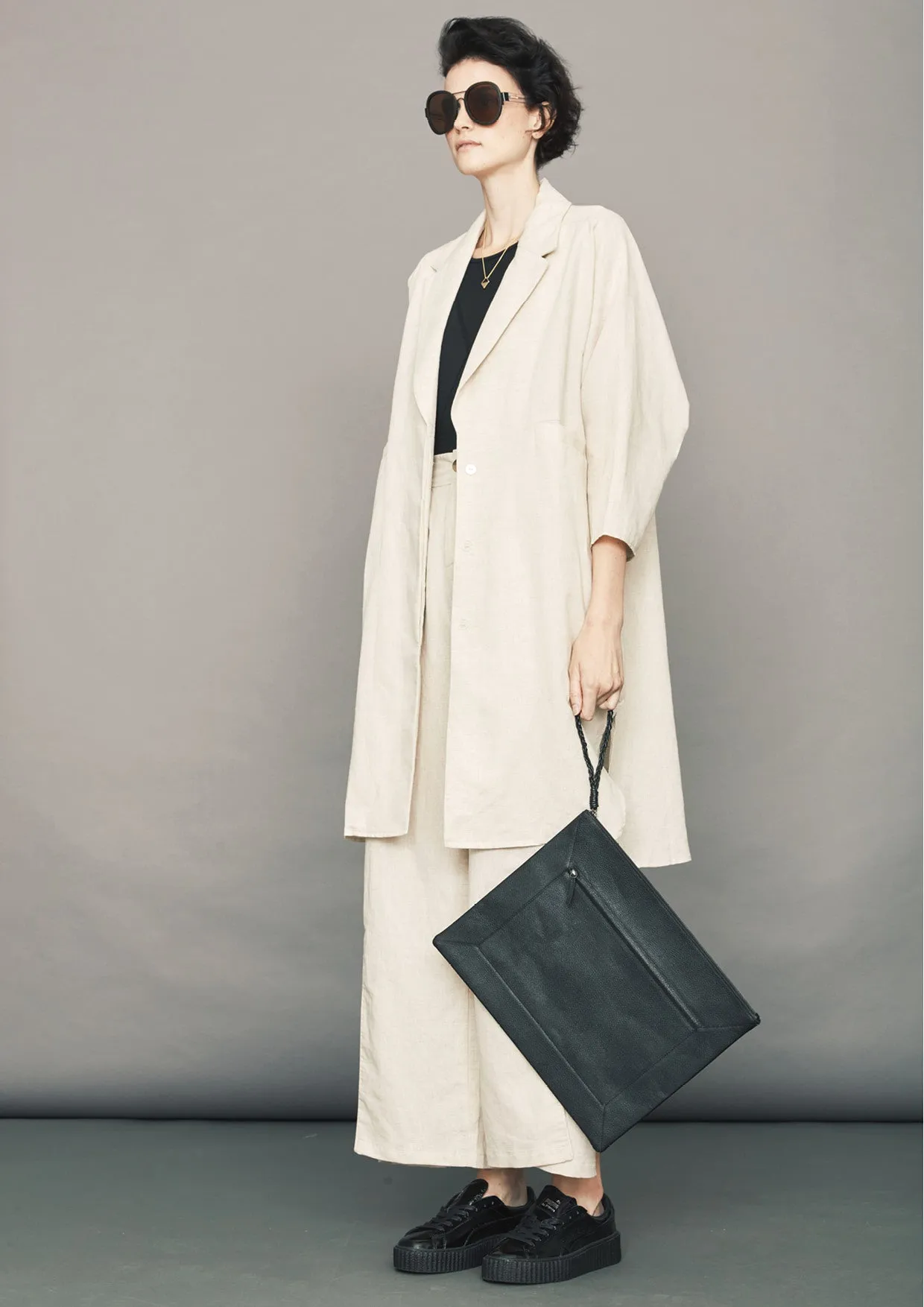 SUMMER COAT - LINEN natural white
