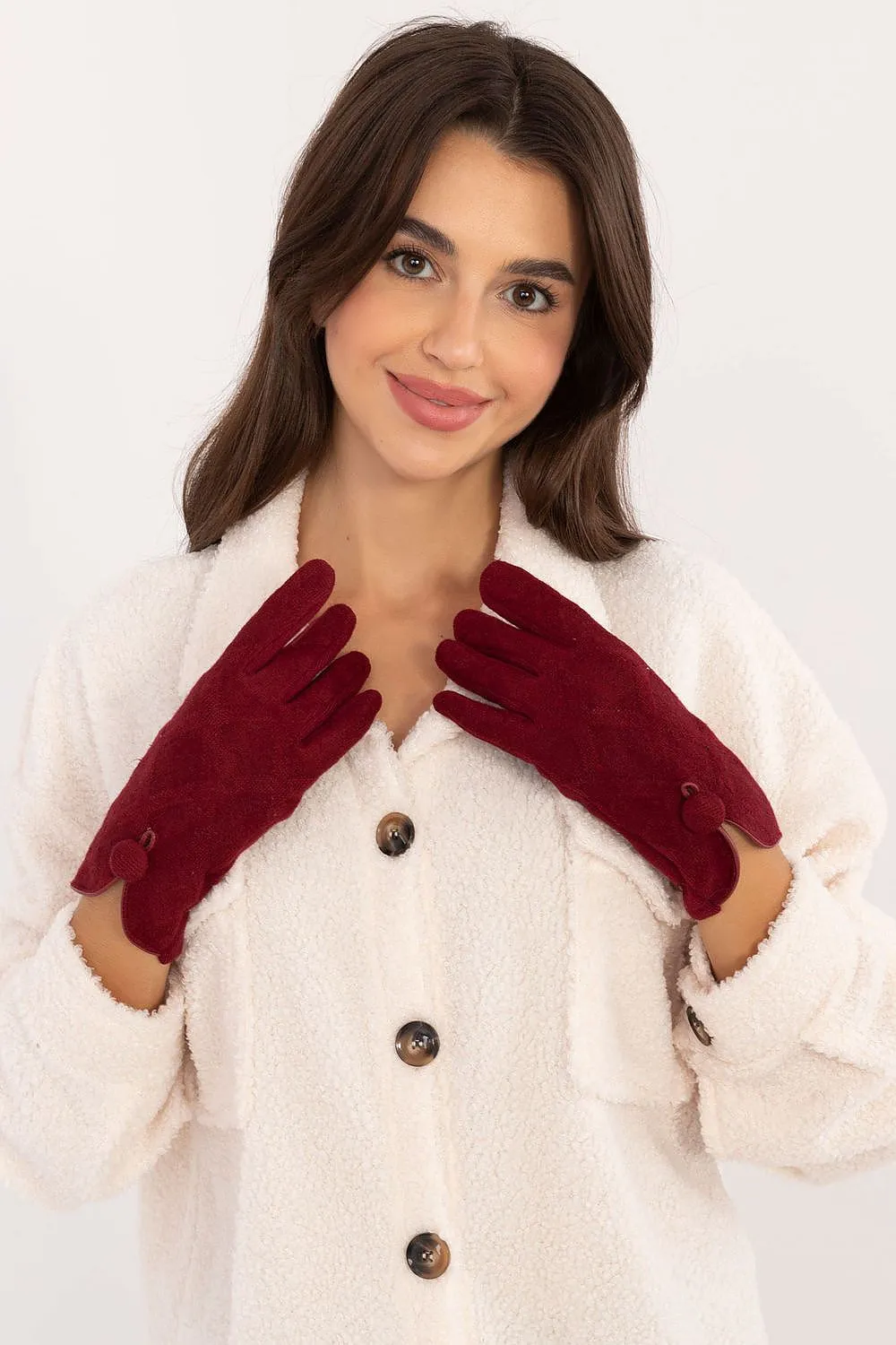 TEEK - Flowers Finger Notched Button Gloves