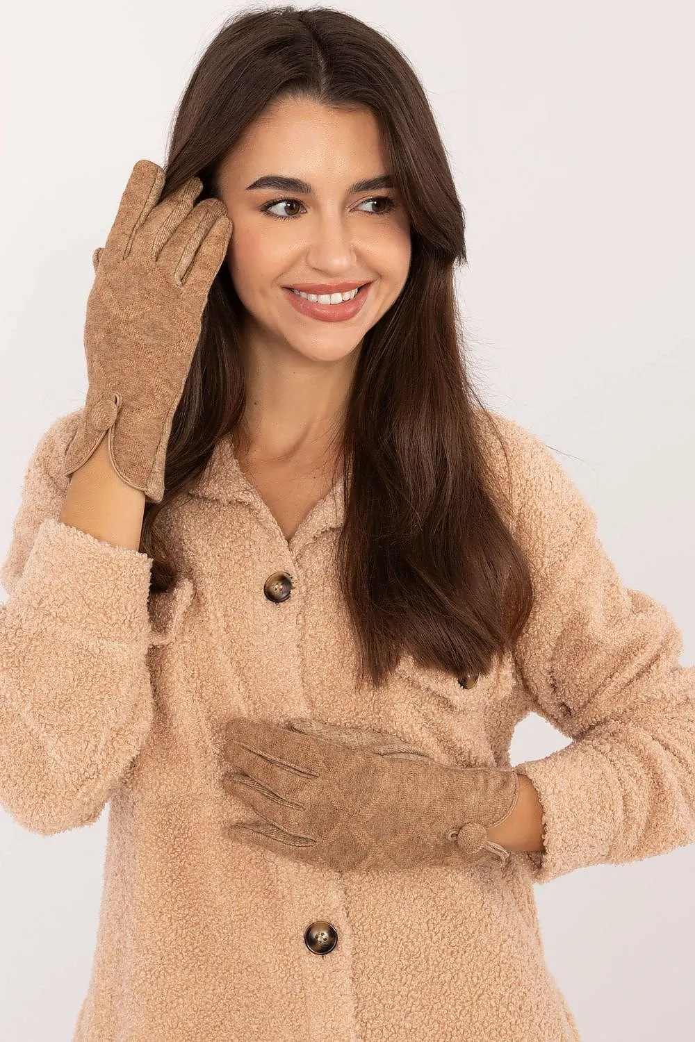 TEEK - Flowers Finger Notched Button Gloves