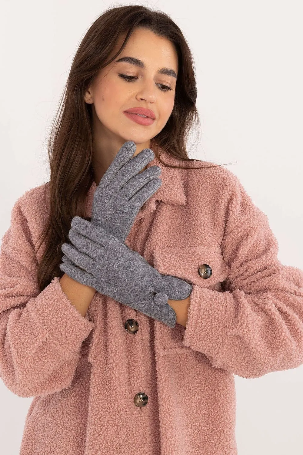 TEEK - Flowers Finger Notched Button Gloves