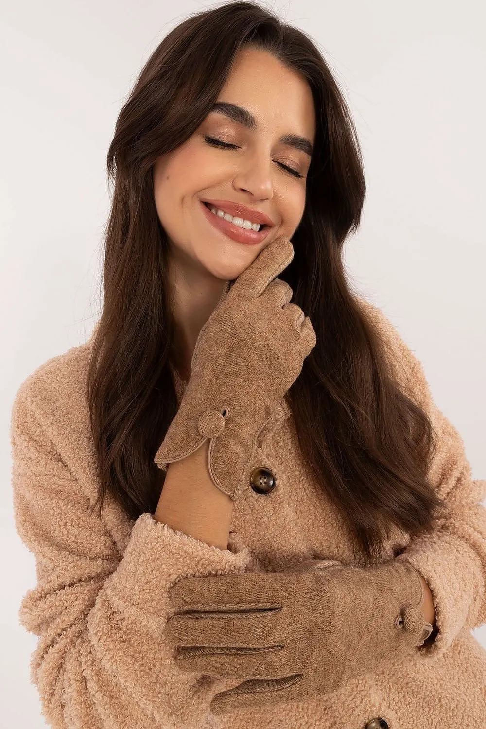 TEEK - Flowers Finger Notched Button Gloves