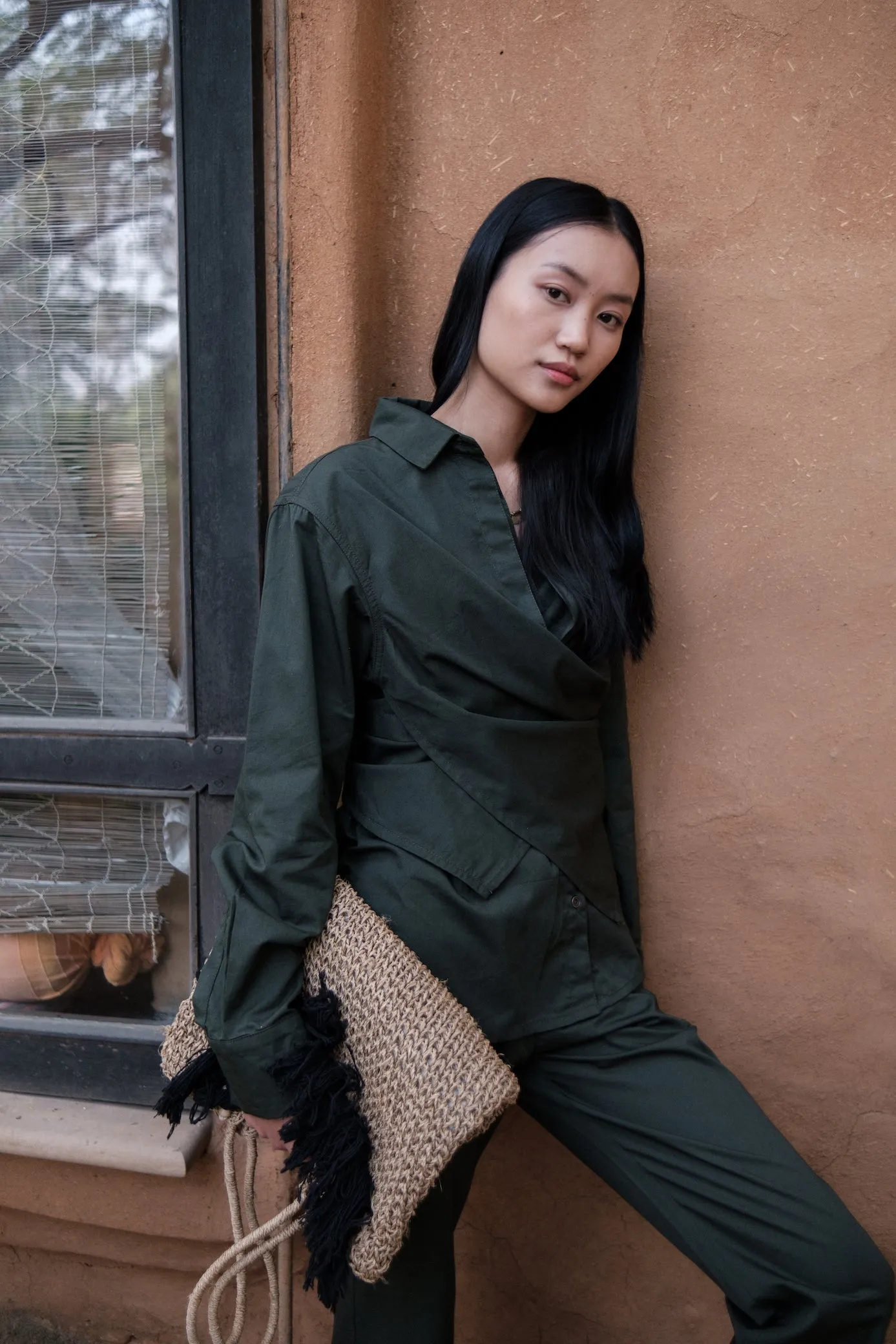 The Terra Tribe Deep Green Seattle Wrap Shirt