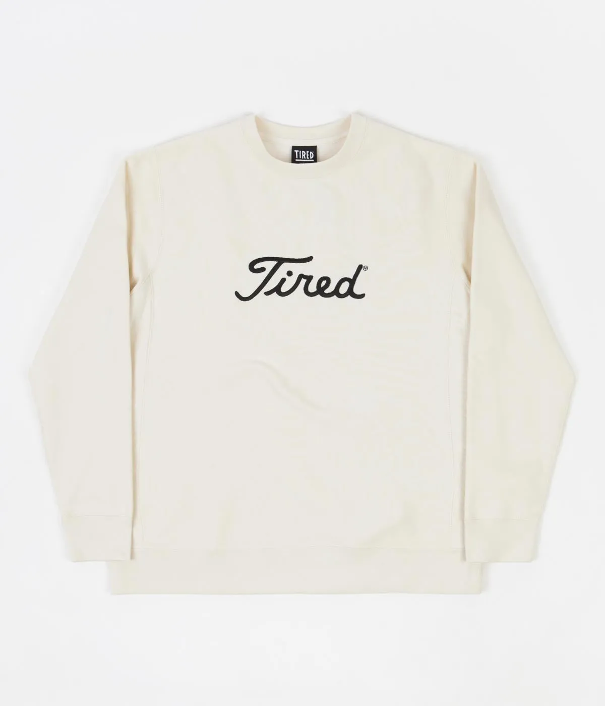 Tired Embroidered Golf Crewneck Sweatshirt - Cream