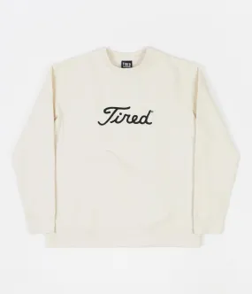 Tired Embroidered Golf Crewneck Sweatshirt - Cream
