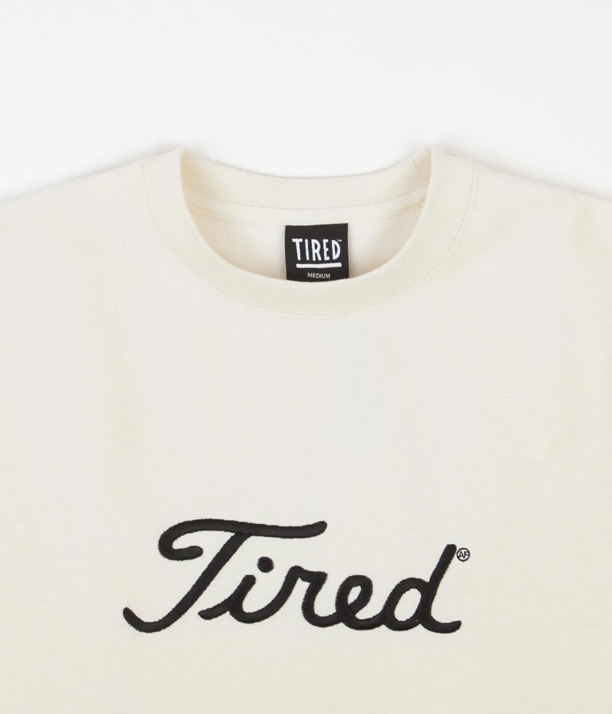 Tired Embroidered Golf Crewneck Sweatshirt - Cream