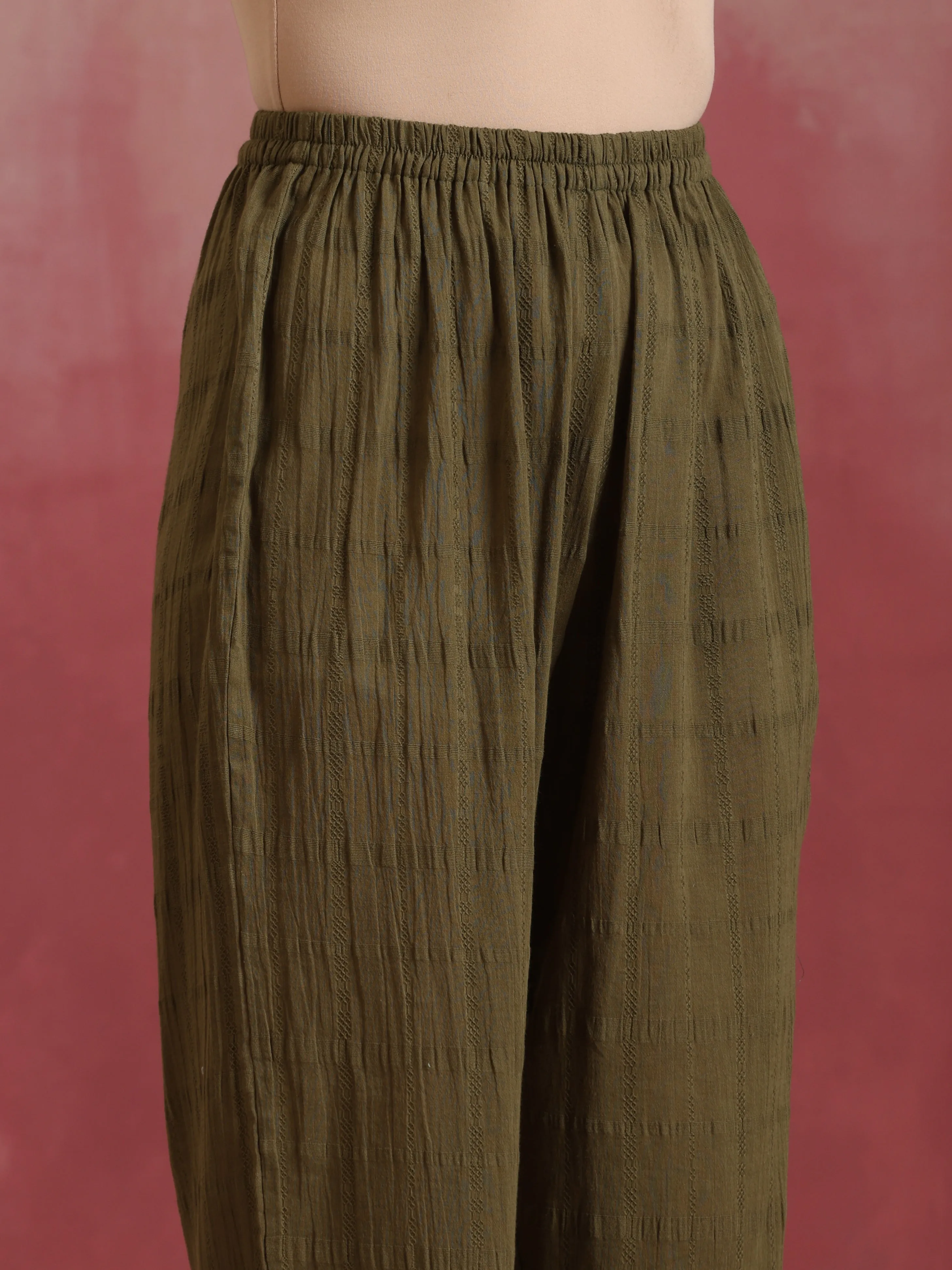 trueBrowns Olive Cotton Dobby Co-ord set