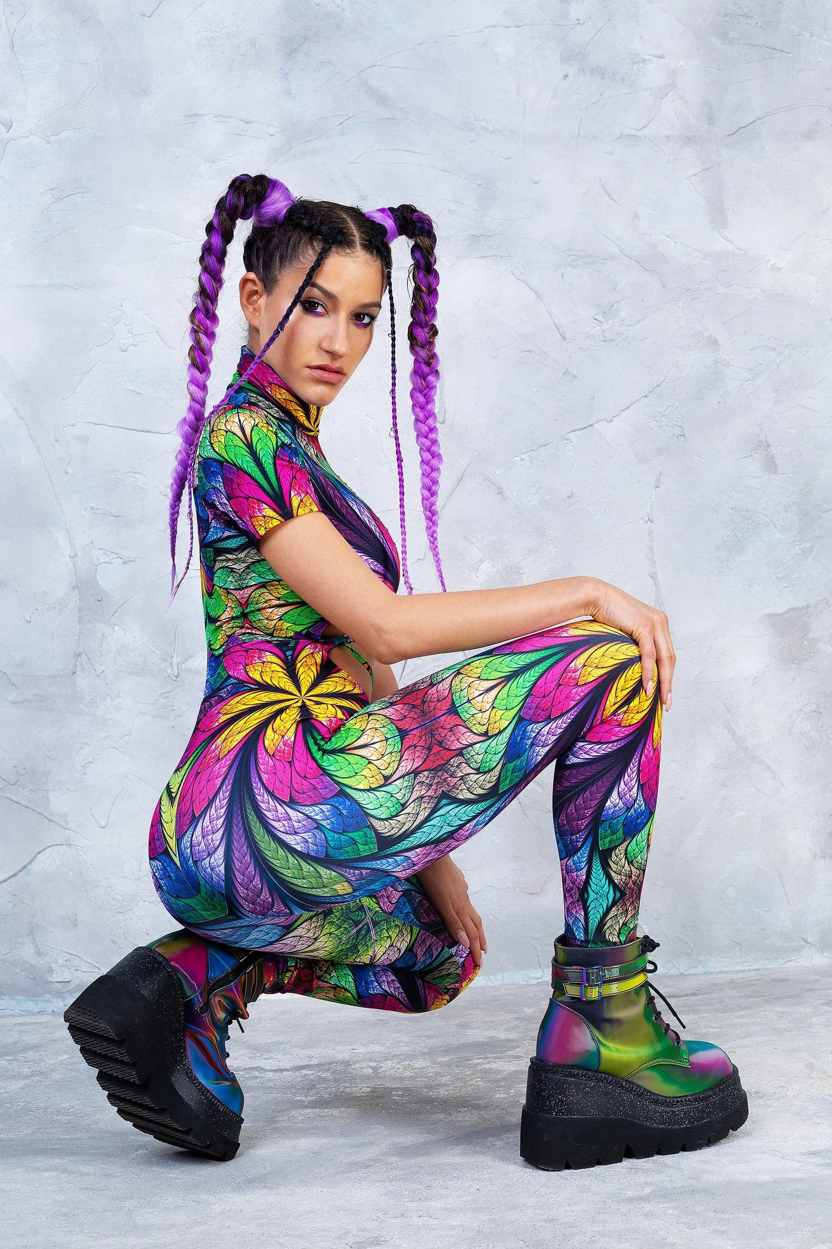 Unlikely Jungle Strapped Full Bodysuit