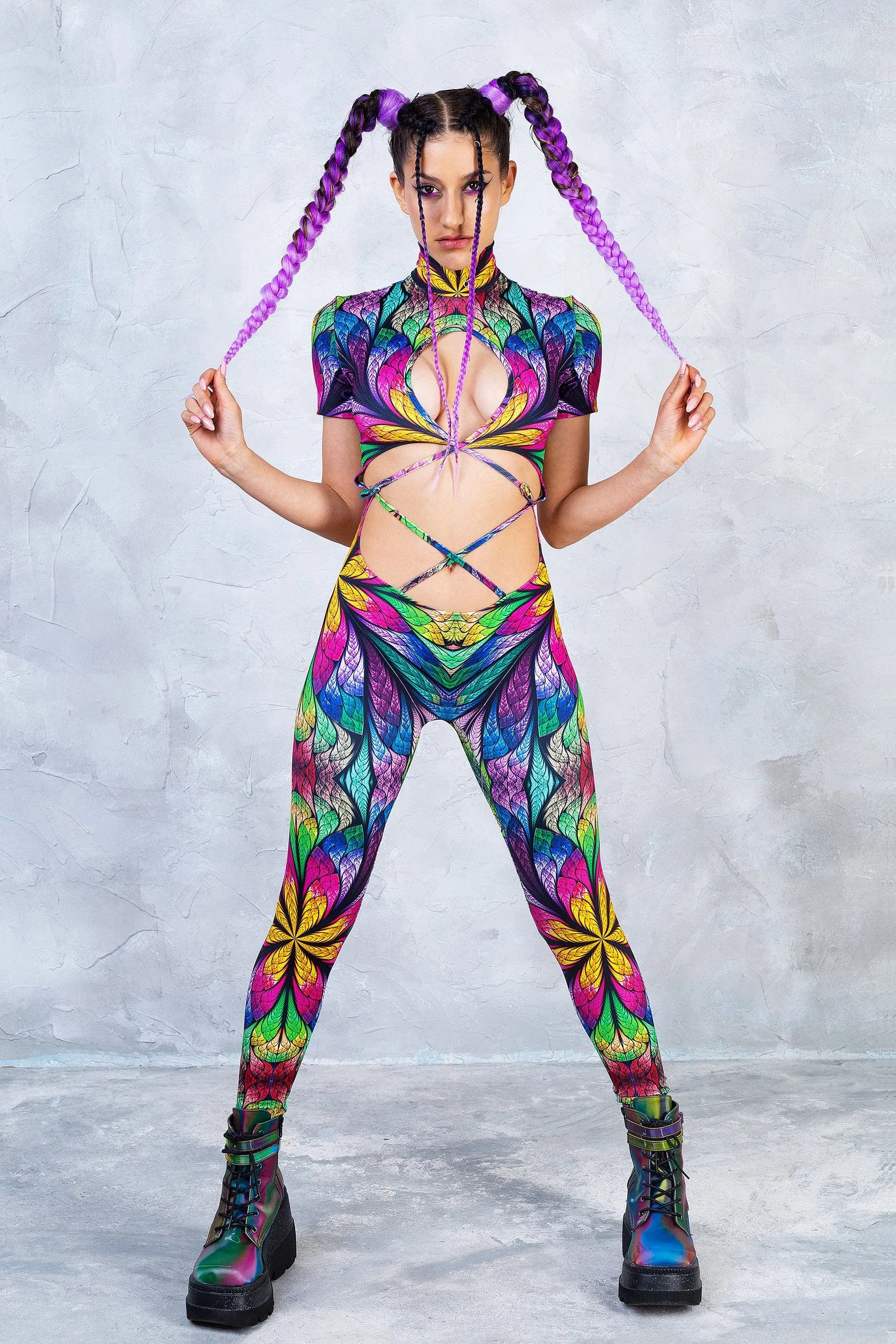 Unlikely Jungle Strapped Full Bodysuit