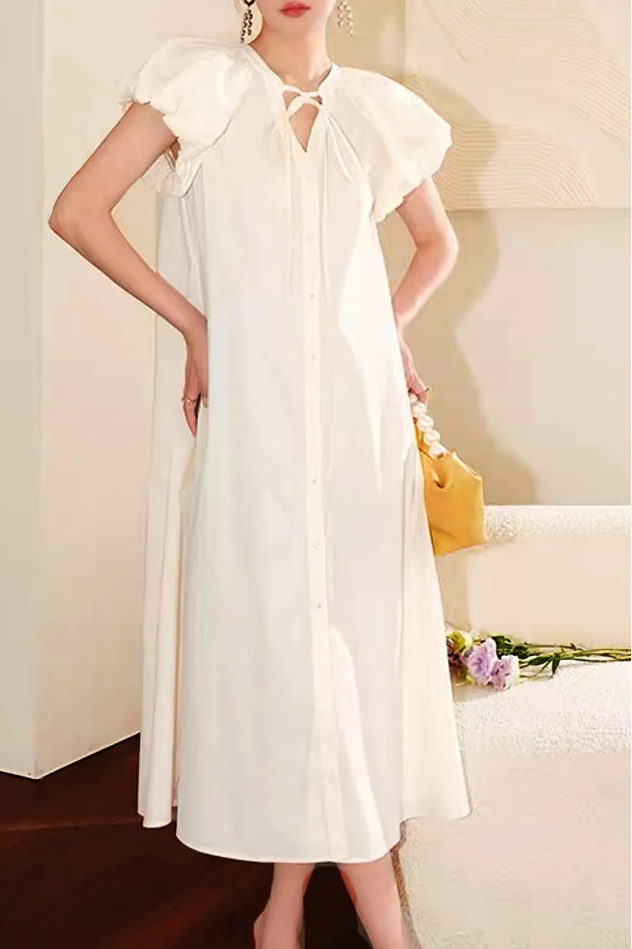 W5071 DRESS (BLK, GRN, WHT)