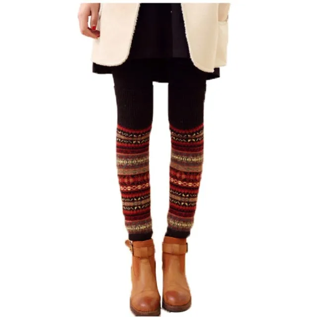 WEIXINBUY Winter Over Knee Long  Knit cover Crochet Leg Warmers Legging Chic