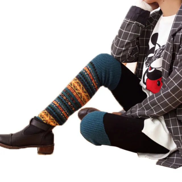 WEIXINBUY Winter Over Knee Long  Knit cover Crochet Leg Warmers Legging Chic