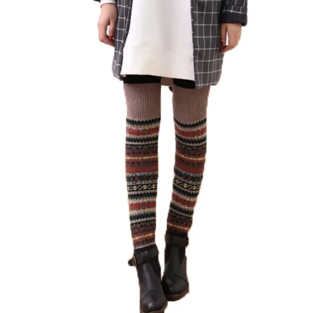 WEIXINBUY Winter Over Knee Long  Knit cover Crochet Leg Warmers Legging Chic