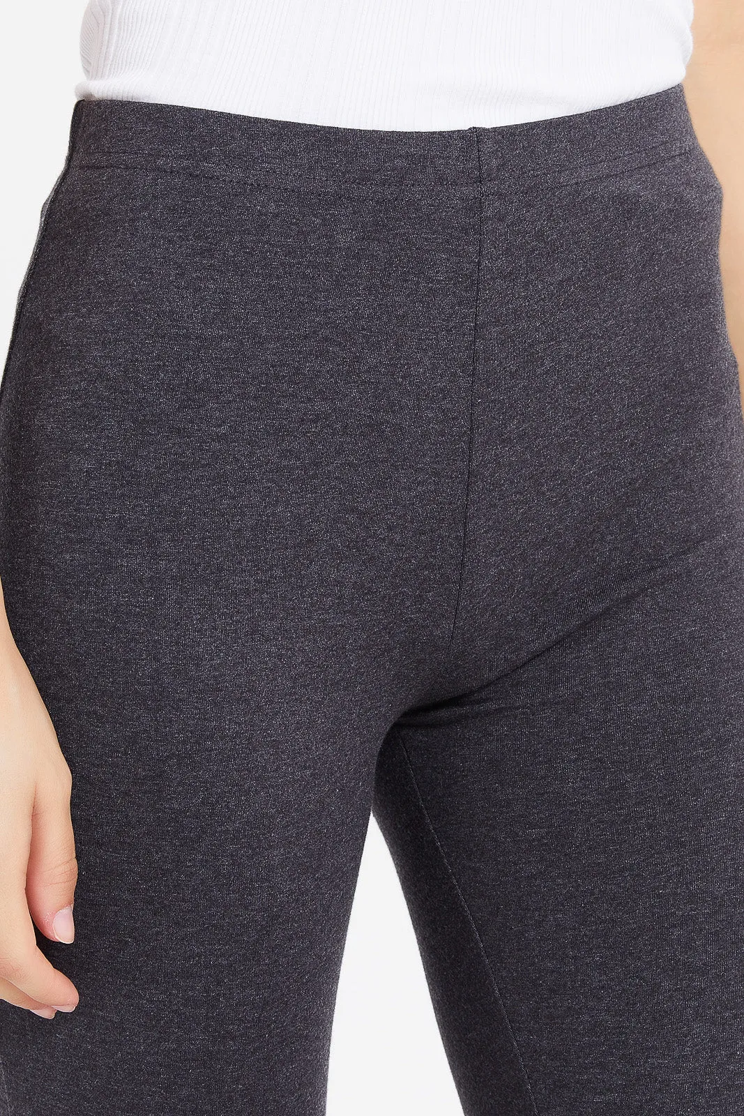 Women Olive And Charcoal Legging Set (Pack Of 2)