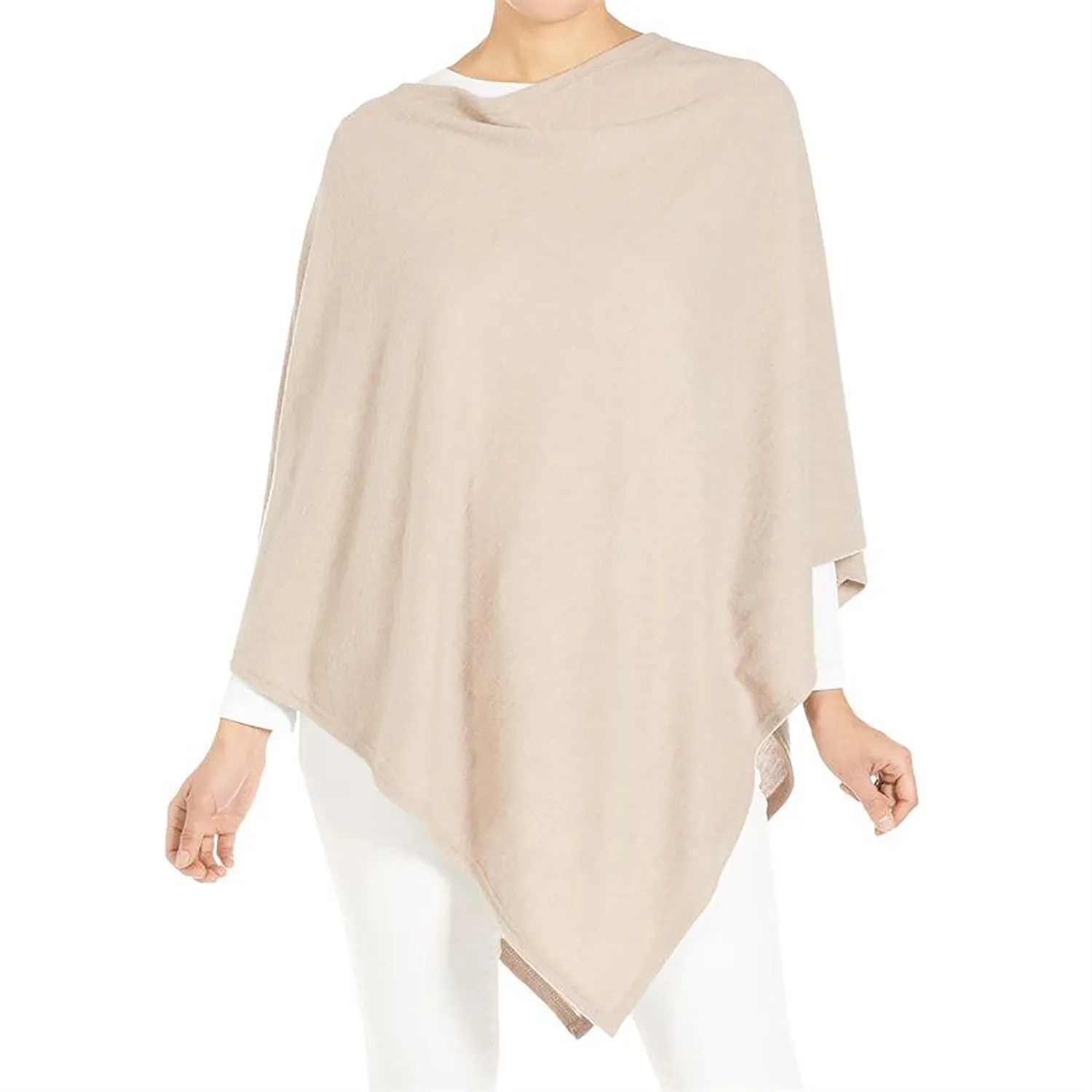 Women's Coco   Carmen Lightweight Brushed Poncho Taupe