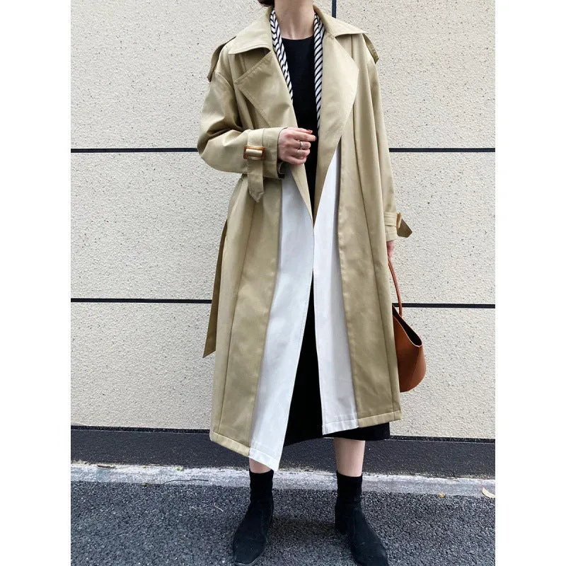 women's Mizalle Collar Garnished Black-Stone Trench Coat