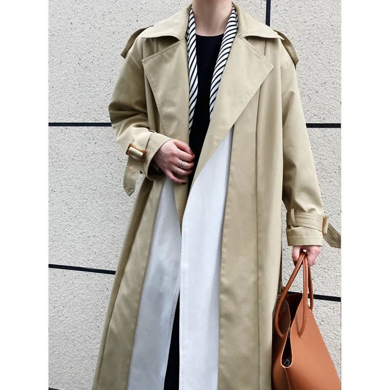 women's Mizalle Collar Garnished Black-Stone Trench Coat