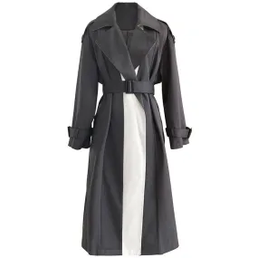 women's Mizalle Collar Garnished Black-Stone Trench Coat