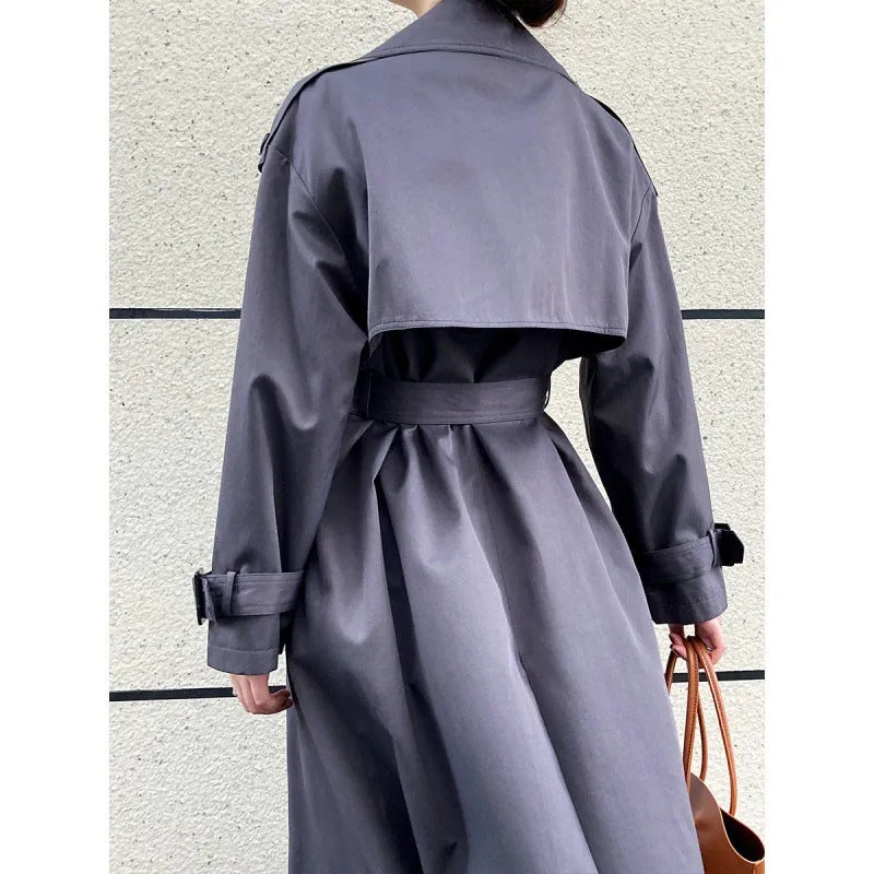 women's Mizalle Collar Garnished Black-Stone Trench Coat