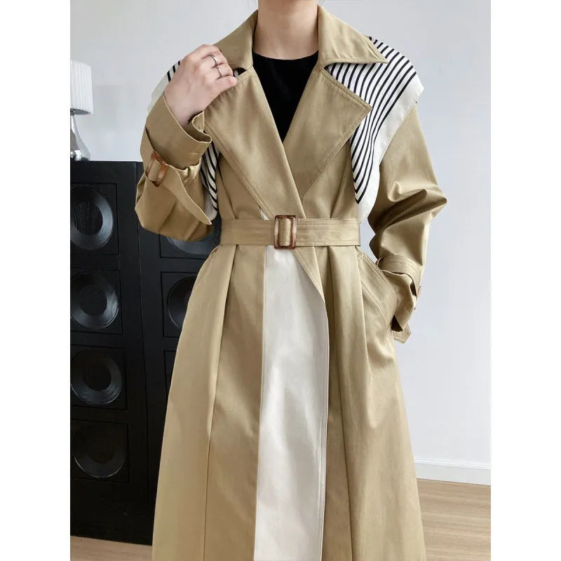 women's Mizalle Collar Garnished Black-Stone Trench Coat