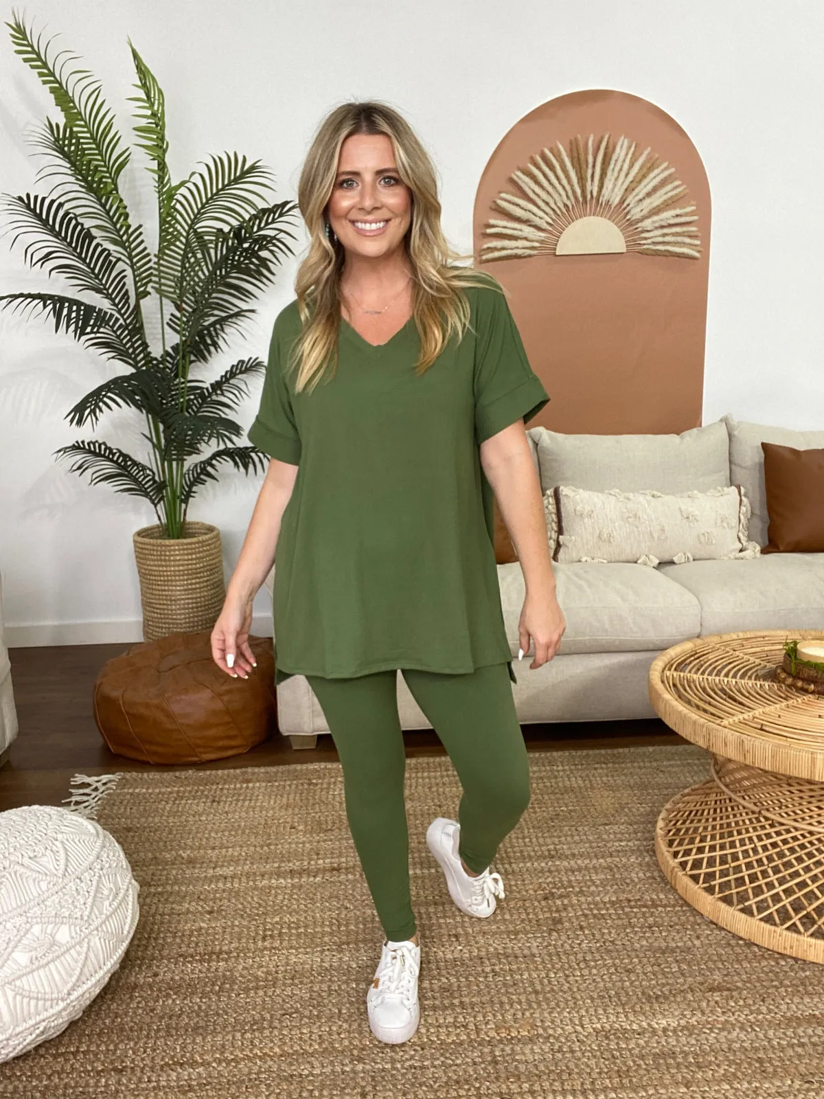 Zenana Brushed DTY Microfiber Loungewear Set