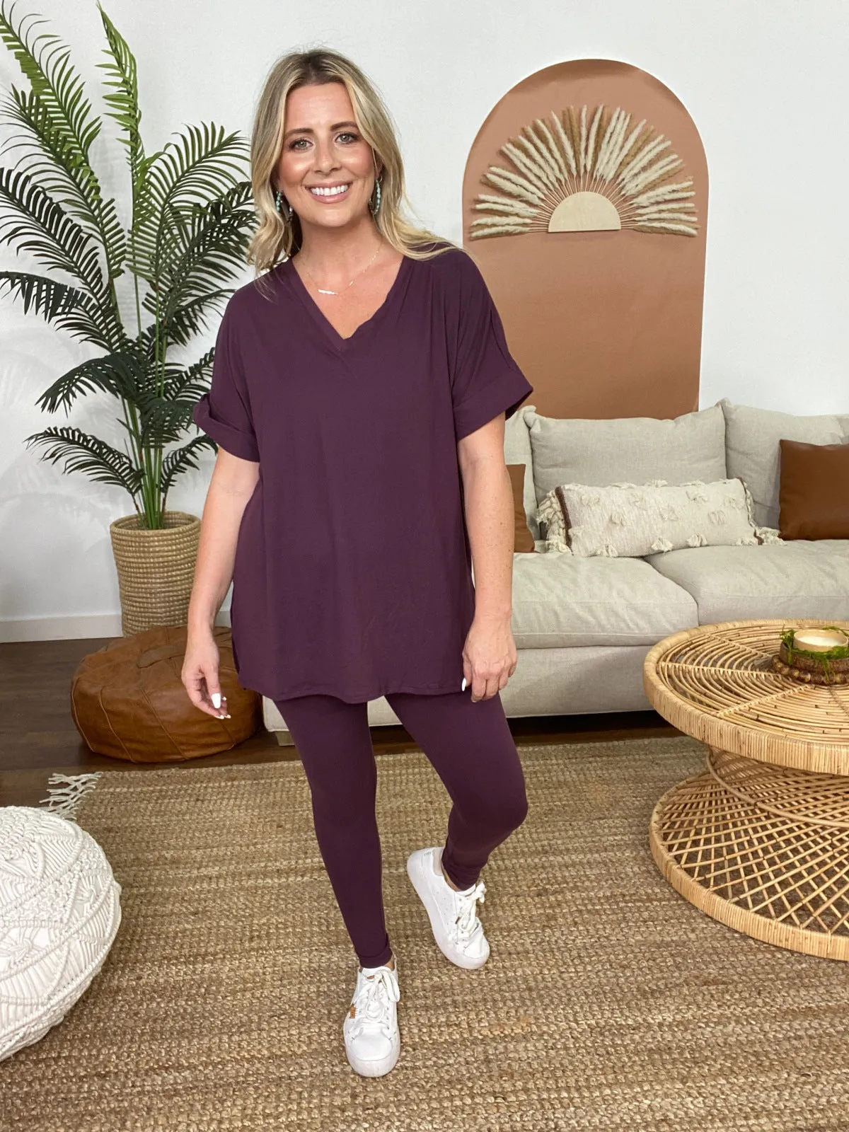 Zenana Brushed DTY Microfiber Loungewear Set