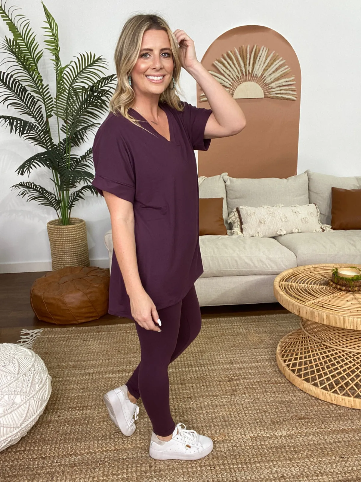 Zenana Brushed DTY Microfiber Loungewear Set