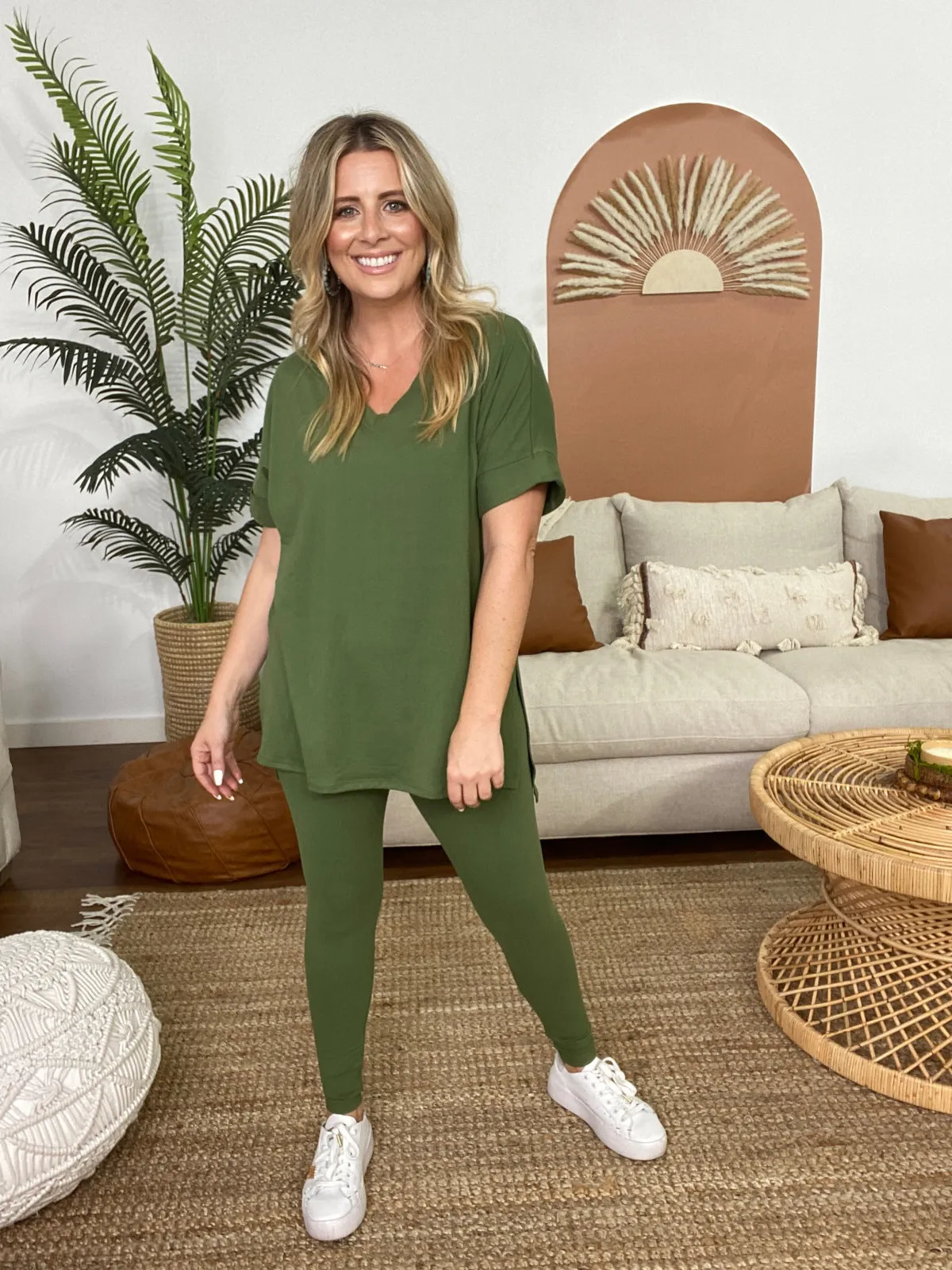 Zenana Brushed DTY Microfiber Loungewear Set
