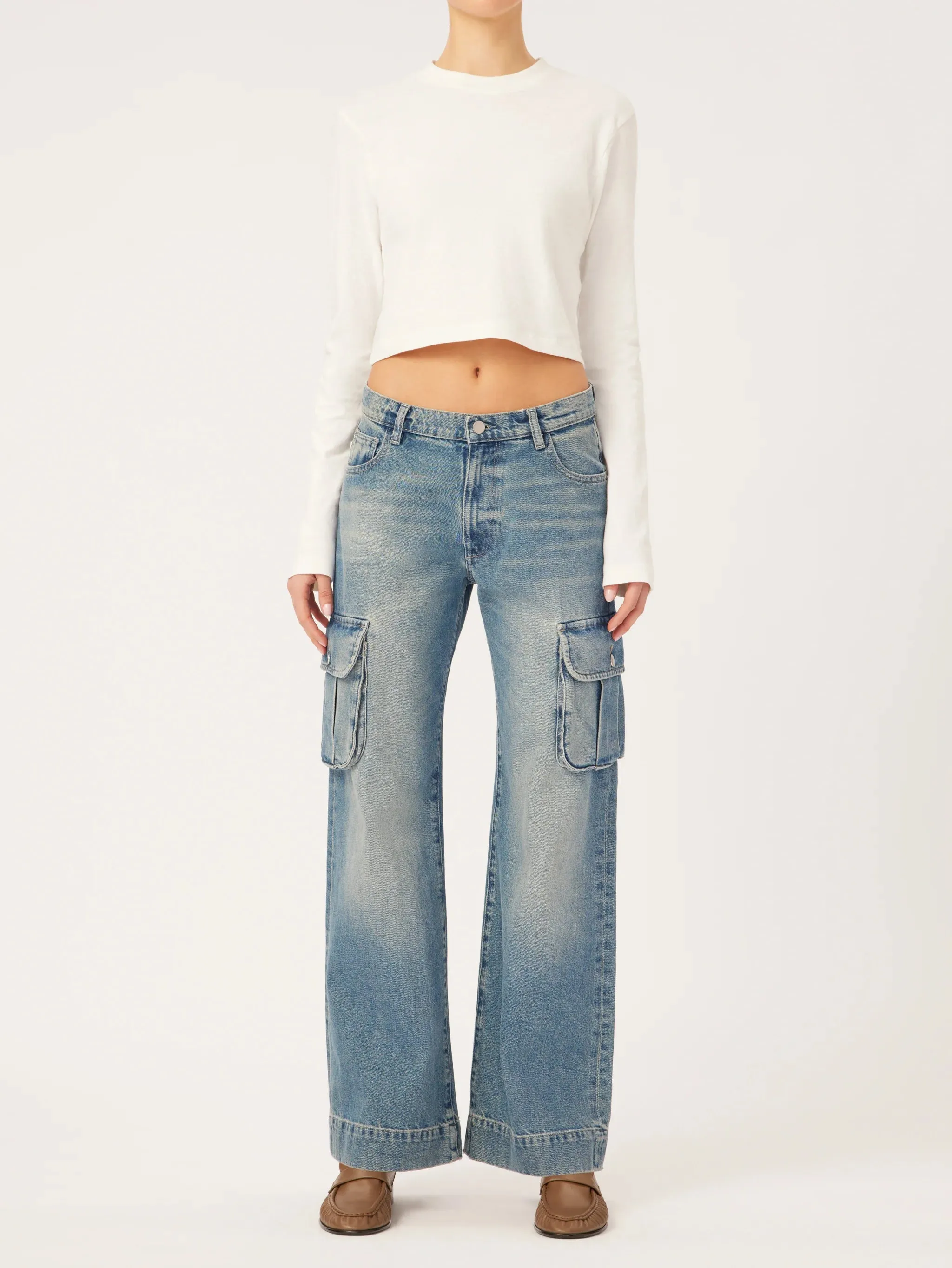 Zoie Wide Leg Low Rise Relaxed Vintage - Aged Mid Cargo