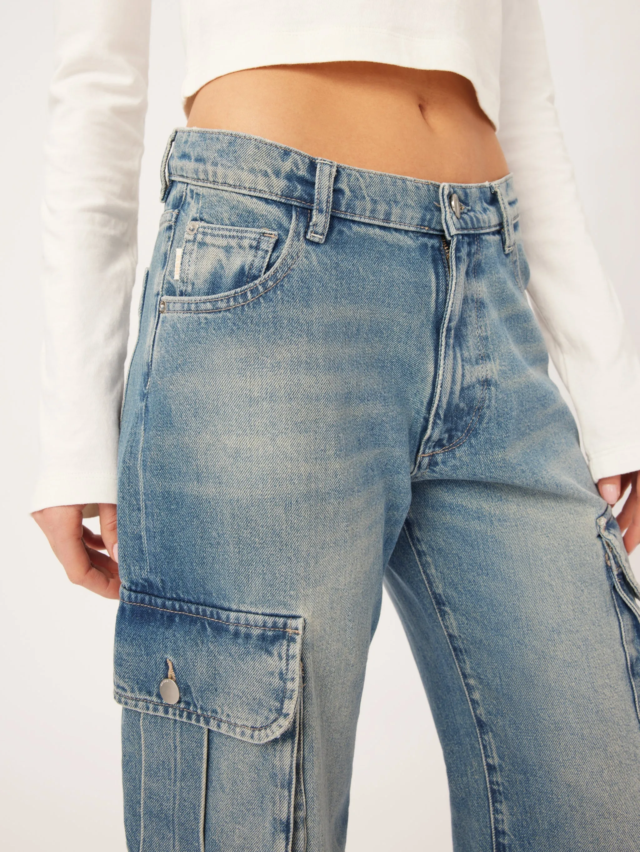 Zoie Wide Leg Low Rise Relaxed Vintage - Aged Mid Cargo