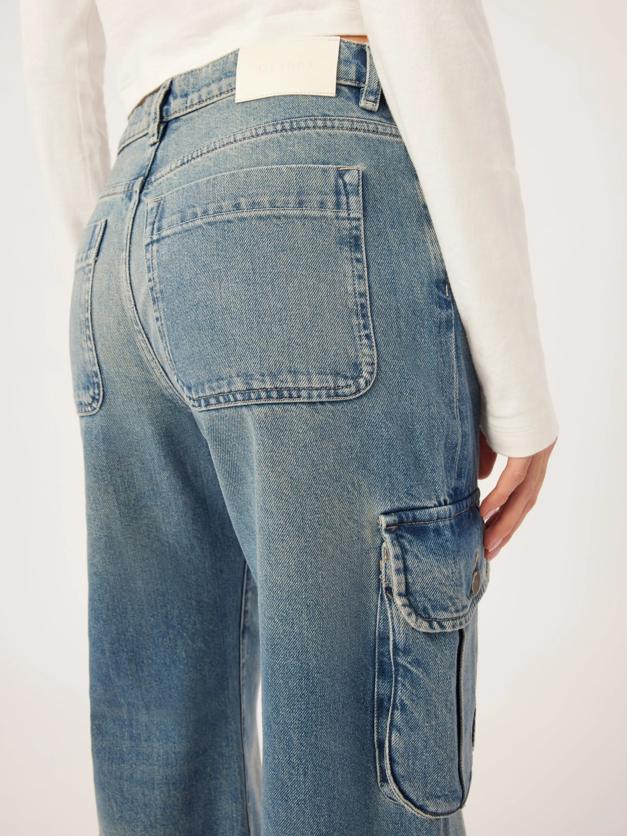 Zoie Wide Leg Low Rise Relaxed Vintage - Aged Mid Cargo