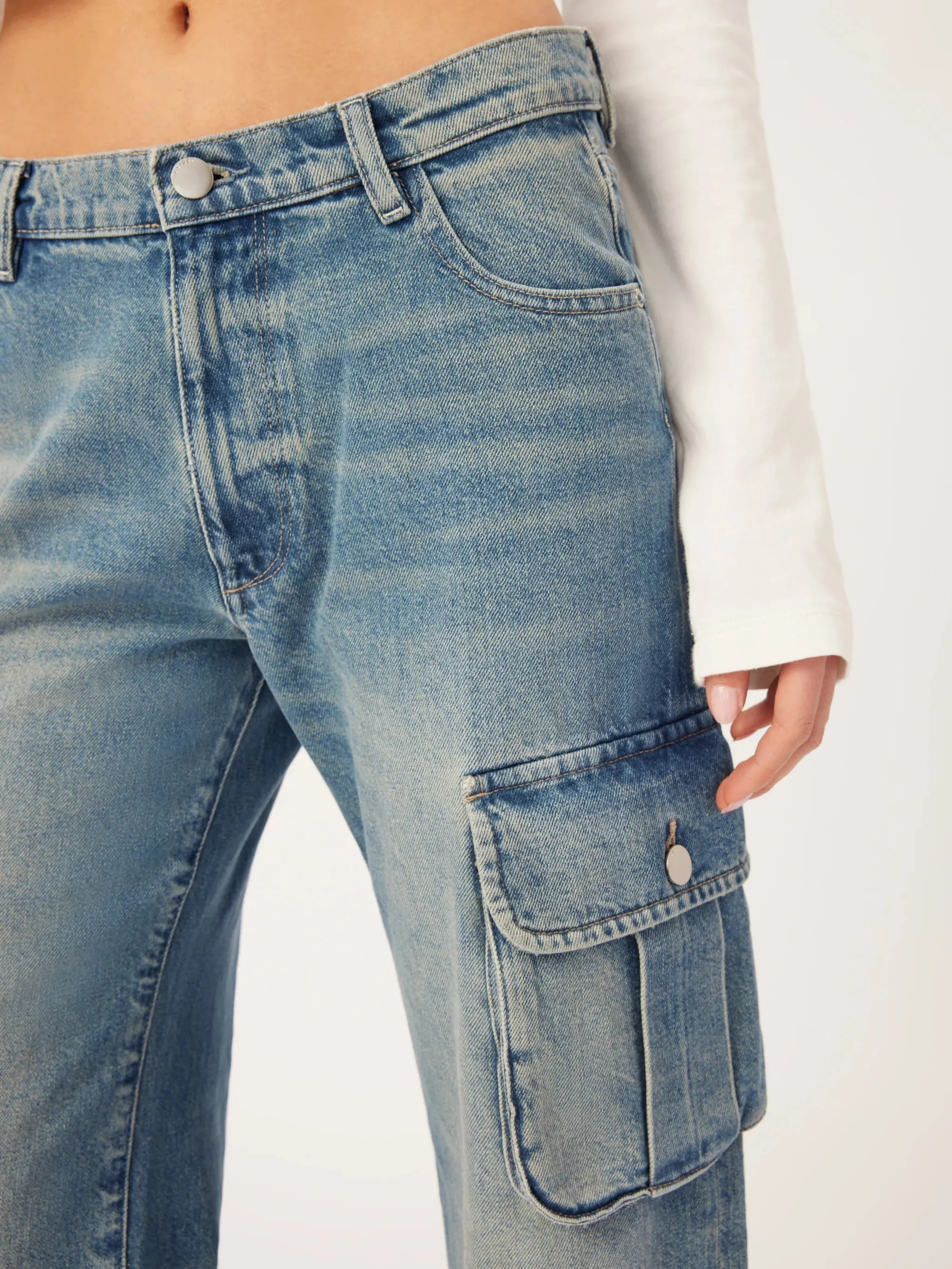 Zoie Wide Leg Low Rise Relaxed Vintage - Aged Mid Cargo